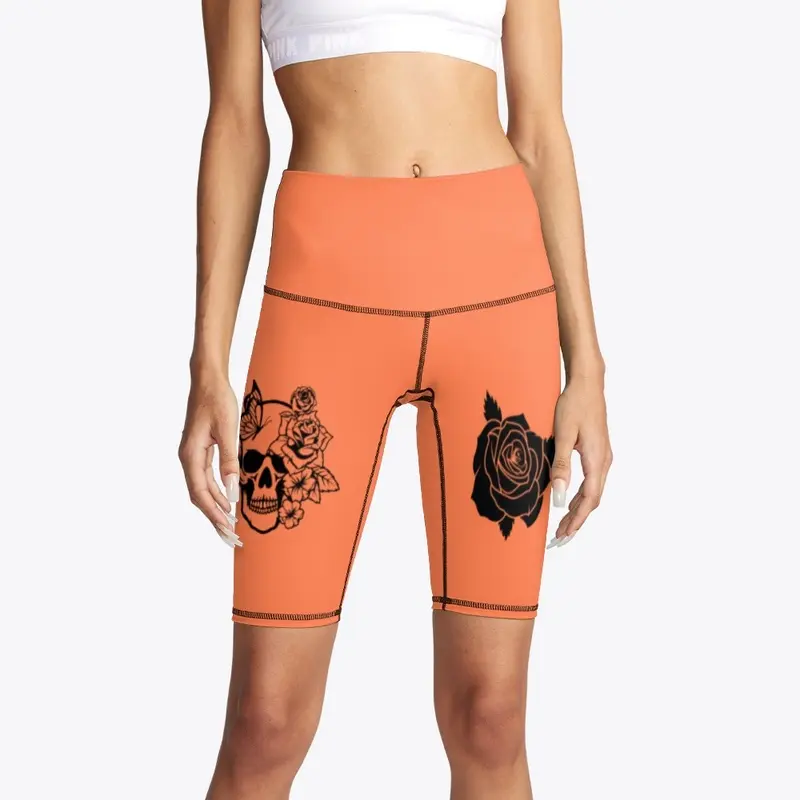 Skull n Rose biker short